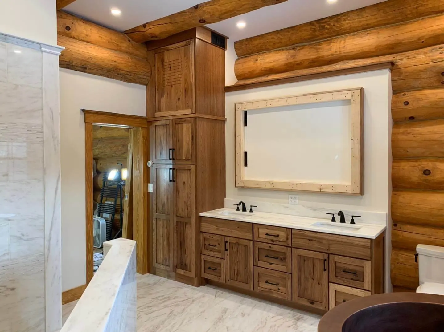 log house bathroom painting and staining log house bathroom painting and staining